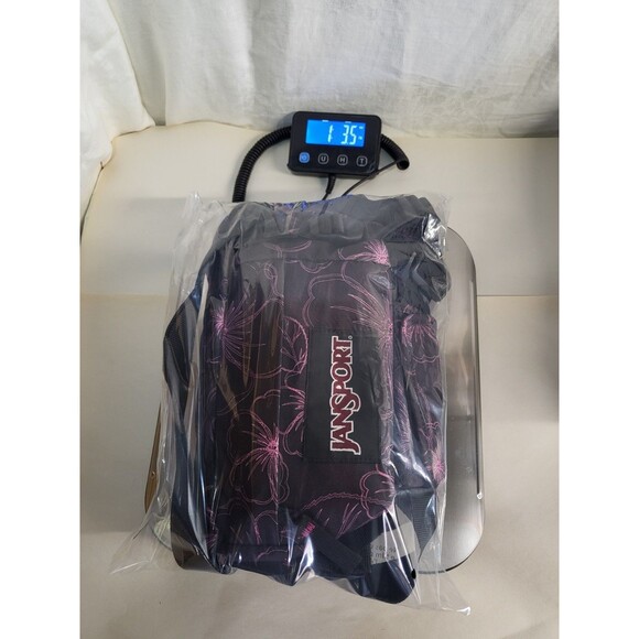 Vintage Jansport Duffel Bag Pink Black Floral Overnight Travel 23" X 14" x 11" - Picture 13 of 13